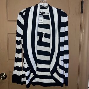 Navy blue and white striped cardigan!